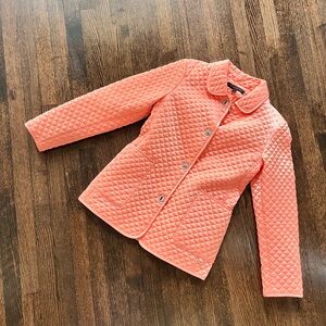 Ann Klein NWOT. Peach quilted jacket. Small.